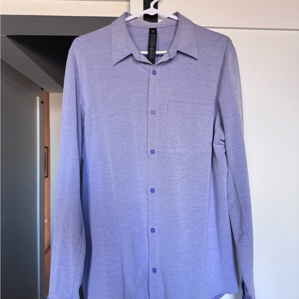 Lululemon Commission Long-Sleeve Shirt - Dark Lavender/White - Large